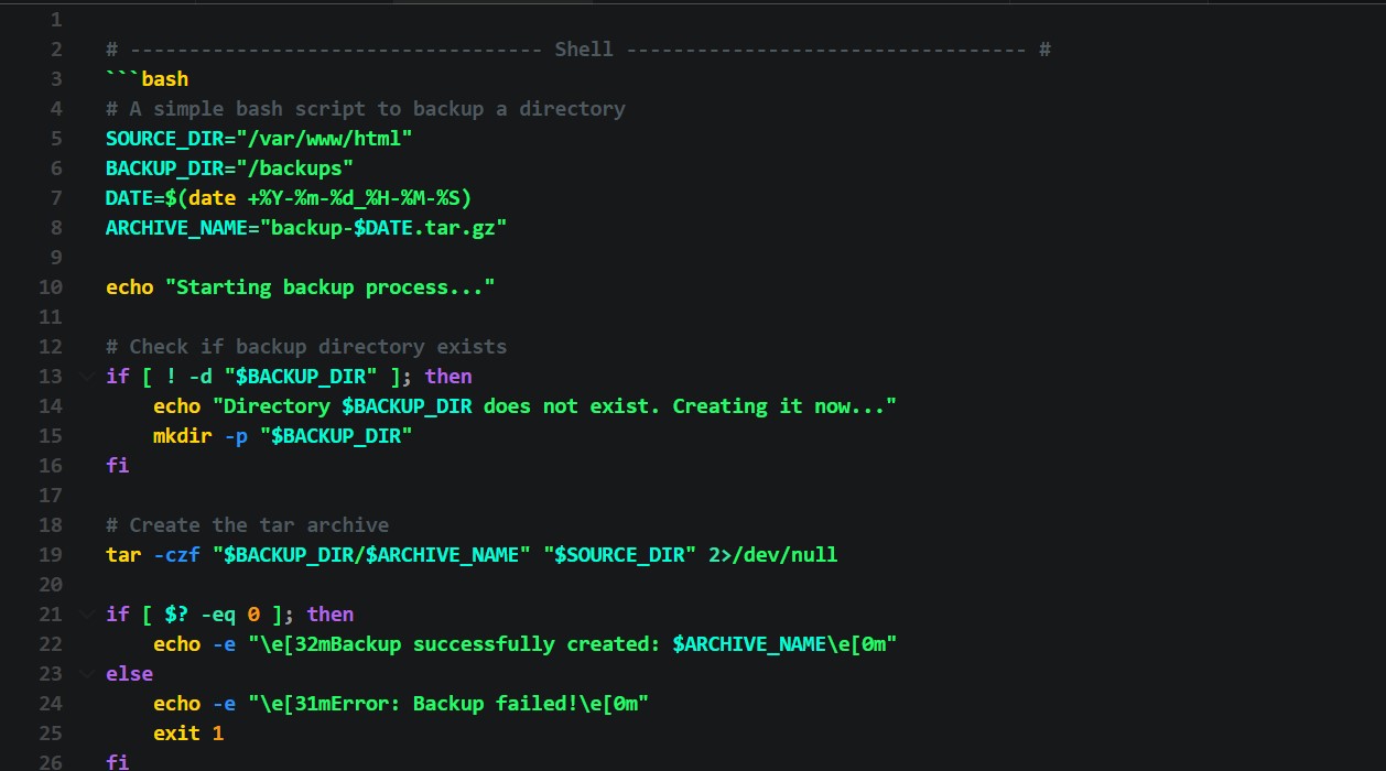 Shell Script Syntax Preview