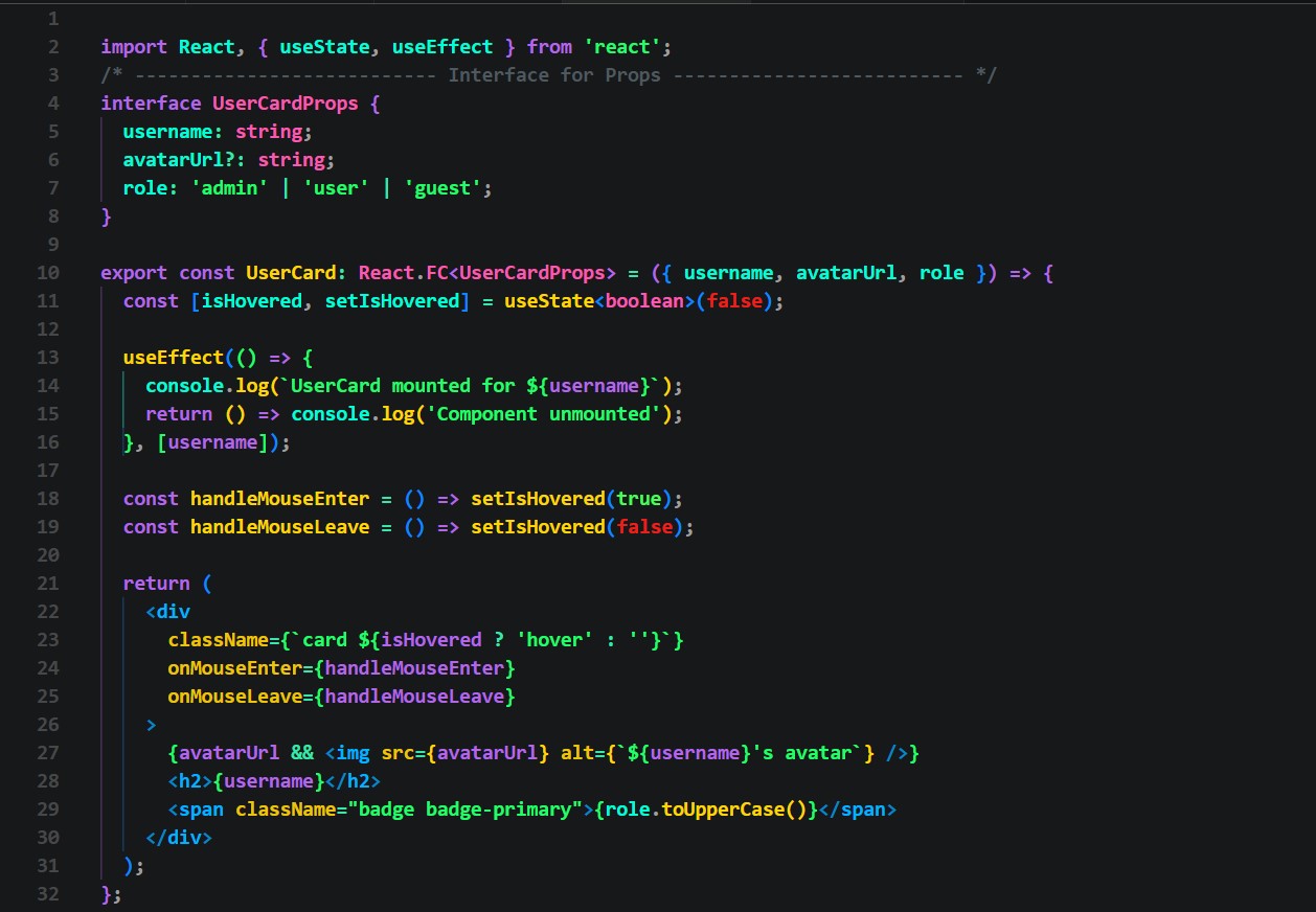 TSX React Syntax Preview