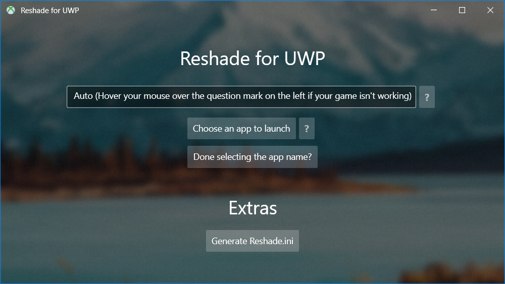 Image of Reshade for UWP setup