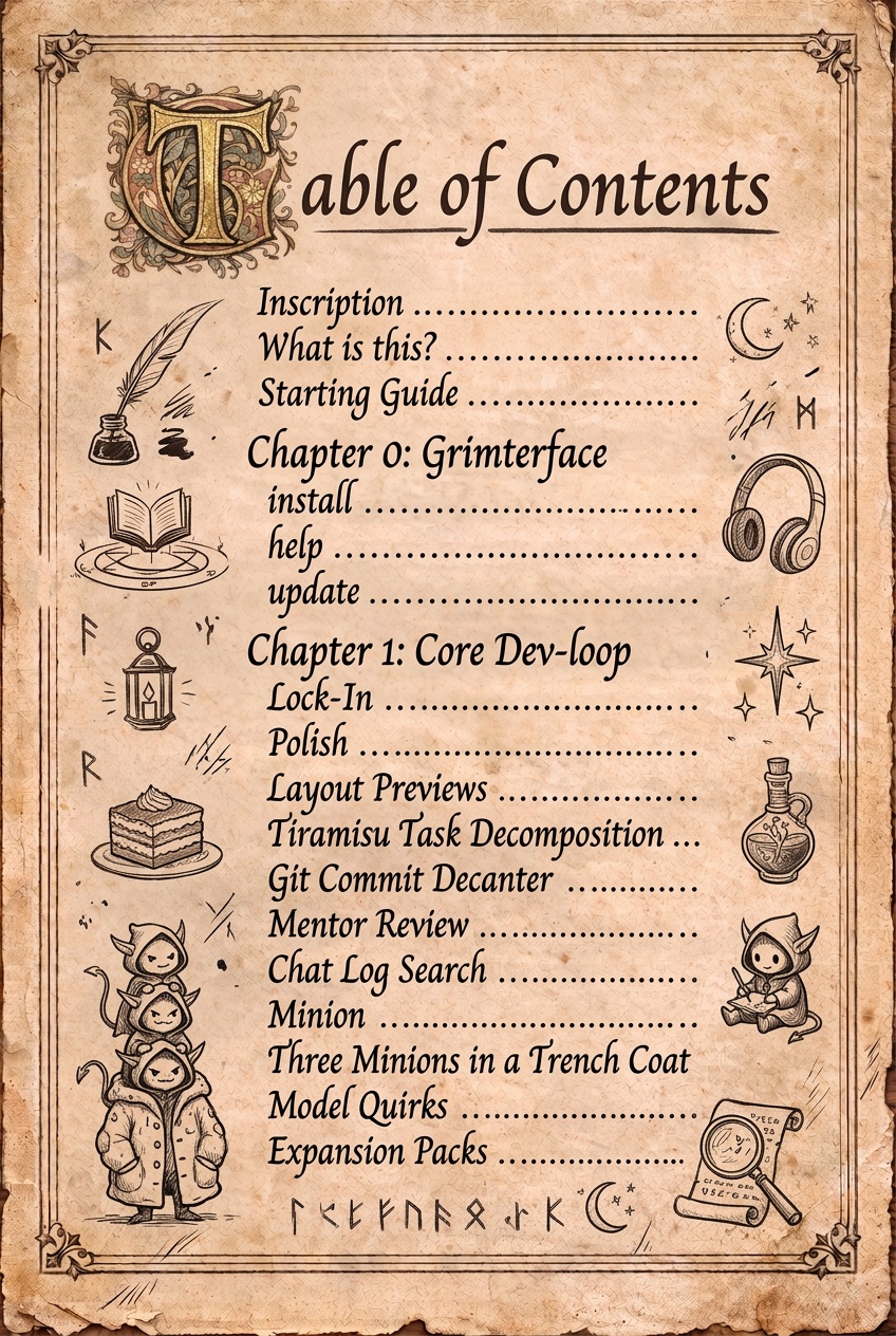 Table of Contents, page one