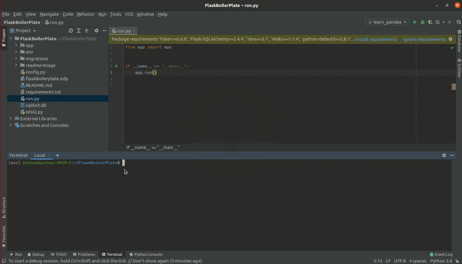 Flask Boilerplate Structure