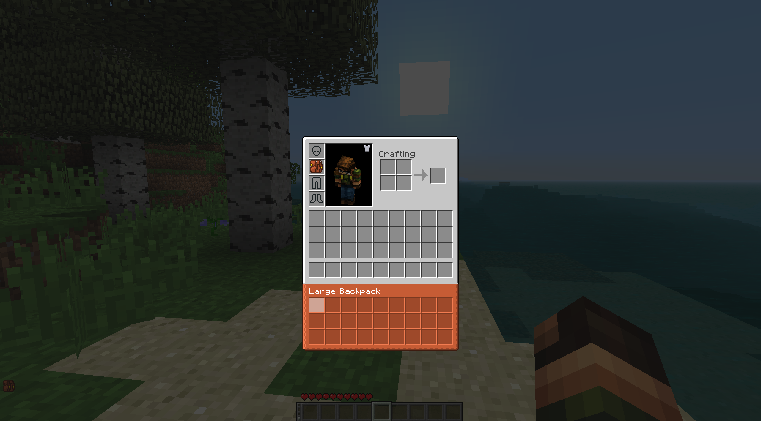 Backpack slots under the player inventory