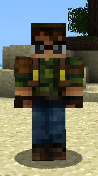 Player wearing a backpack, front