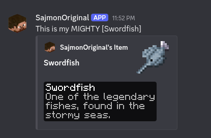 The same item on Discord