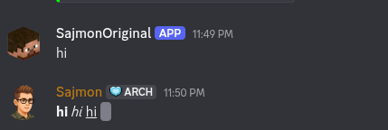 Formatted message on Discord