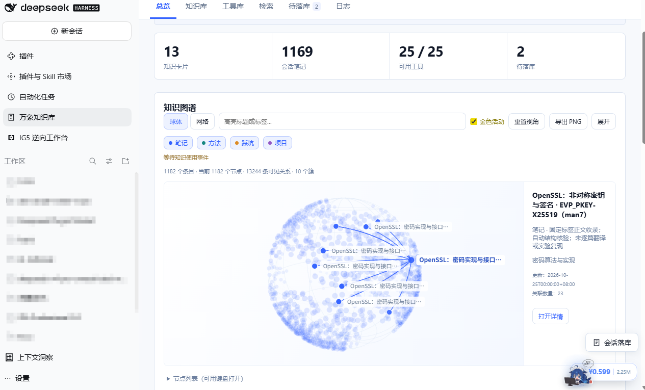万象知识库在 DeepSeek Harness 中的工作台