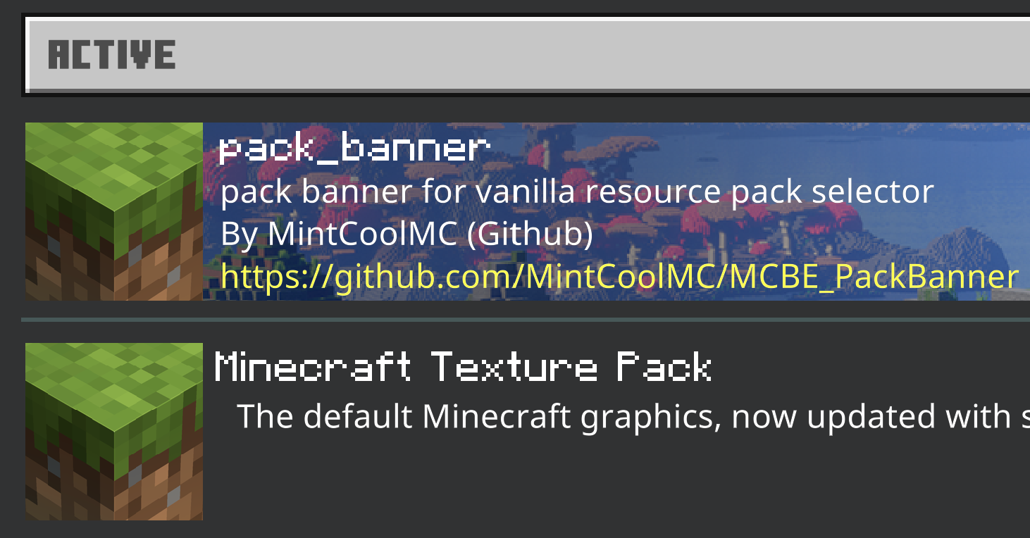 GitHub - MintCoolMC/MCBE_PackBanner: pack banner for vanilla resource ...