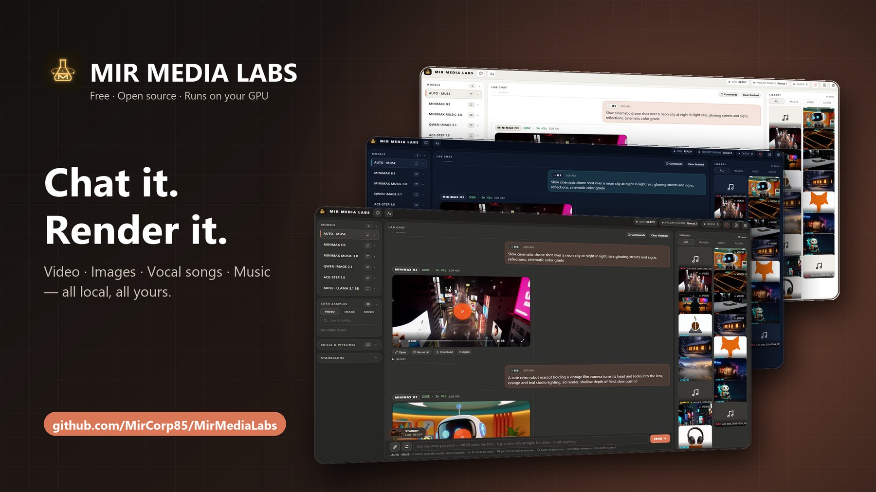 MIR MEDIA LABS: chat it, render it