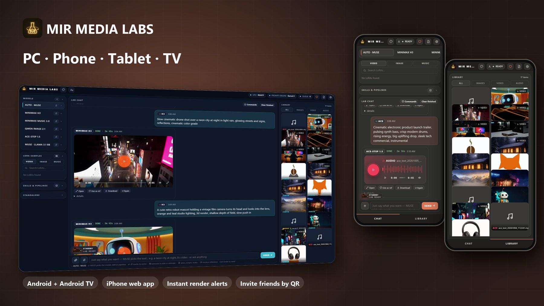 PC, phone, tablet and TV