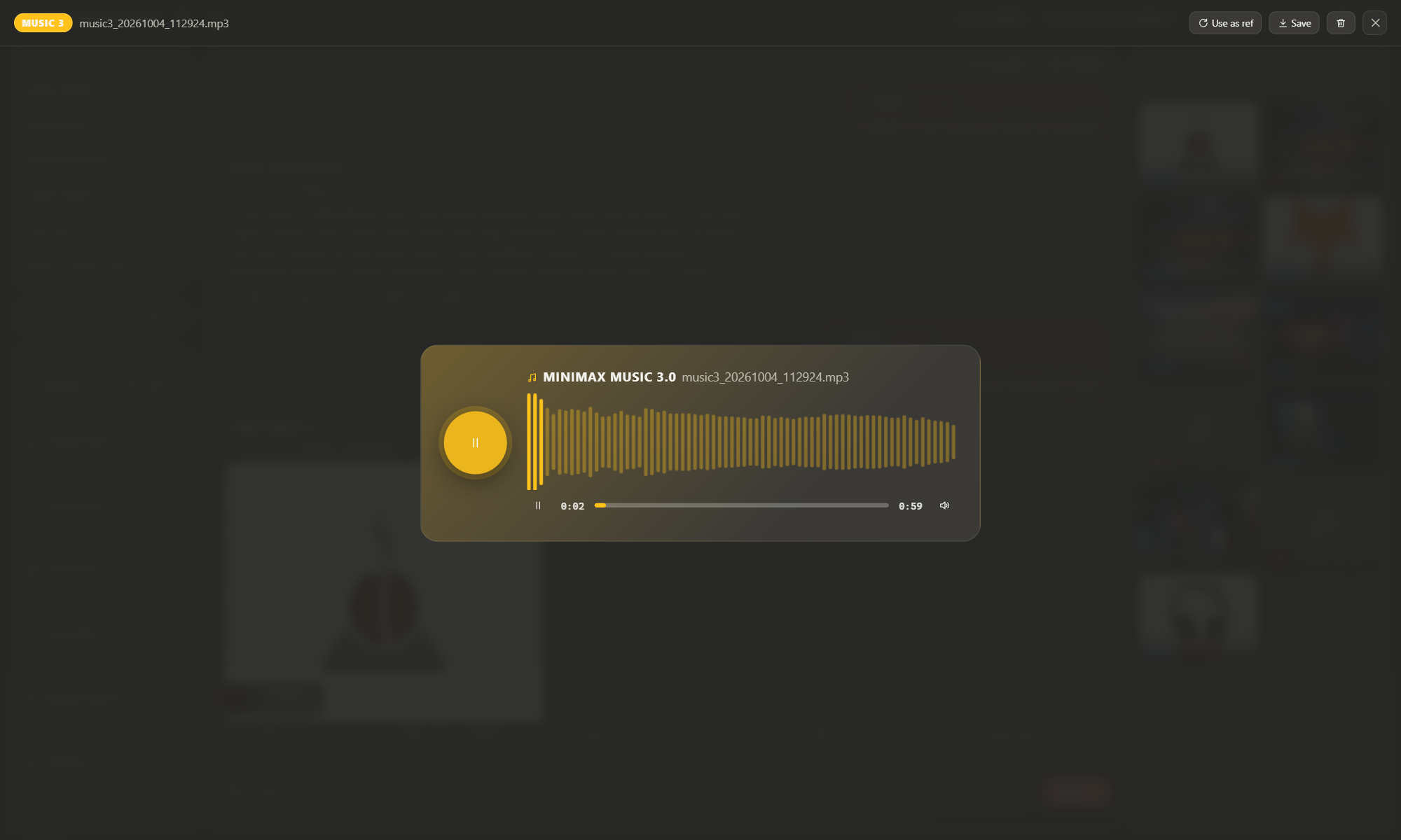 Audio player with live visualizer