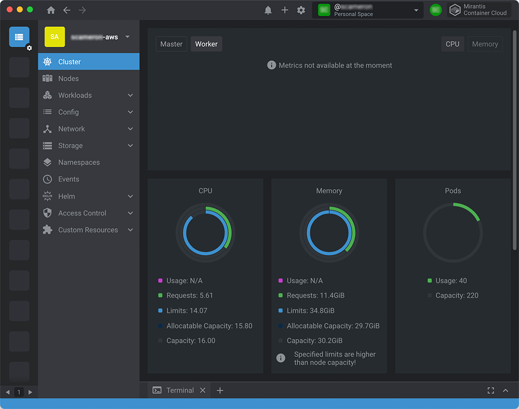 Cluster metrics