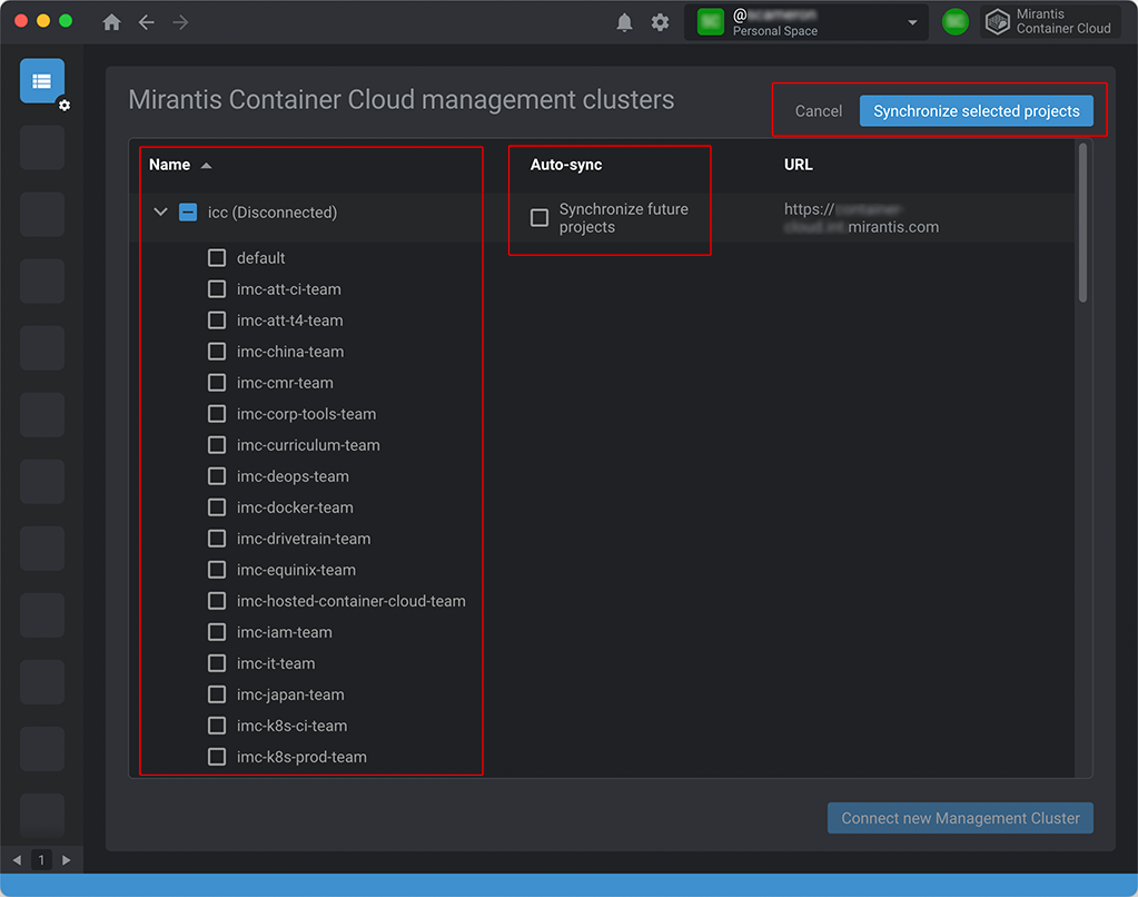 Selective Sync view