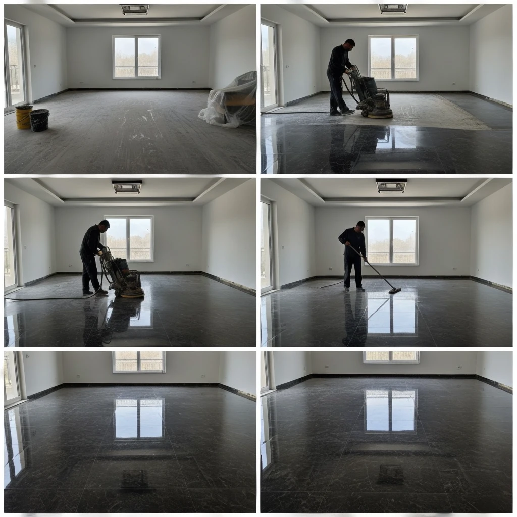 Шлифовка мраморных полов до и после