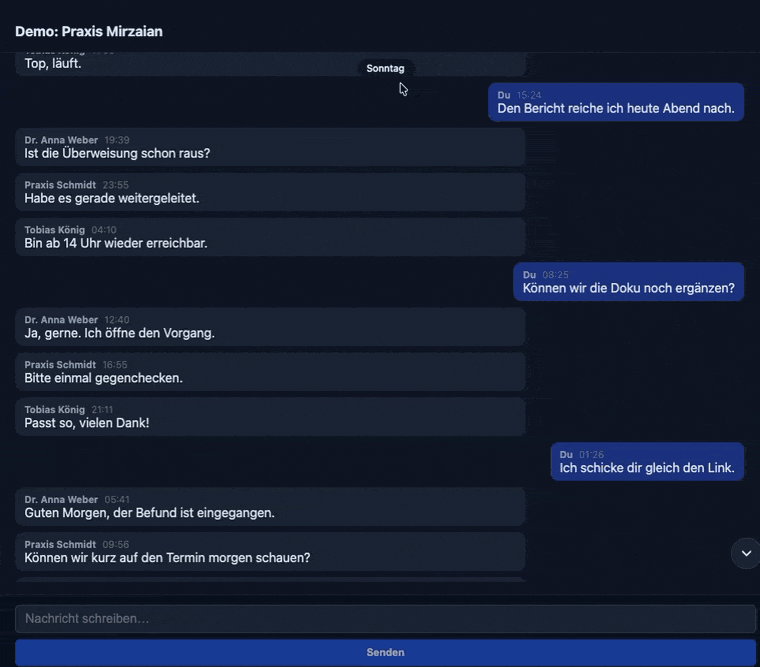 Floating date indicator while scrolling a chat timeline