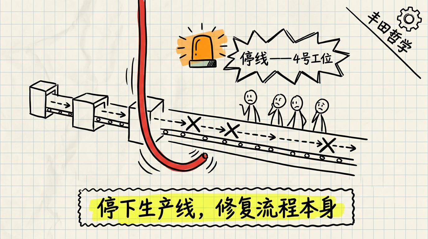 安灯绳：停下生产线，修复流程本身（丰田哲学）
