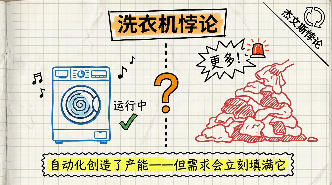 洗衣机悖论：自动化创造了产能，但需求会立刻填满它