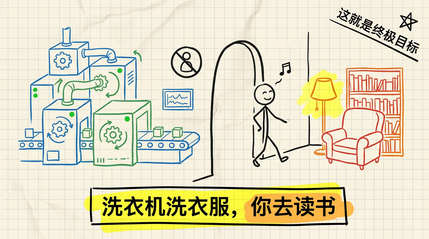 洗衣机洗衣服，你去读书——这就是终极目标