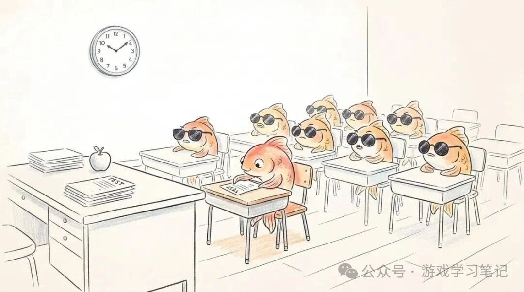 教室里只有一只金鱼认真考试,其他都戴着墨镜摸鱼——验证缺失的现状