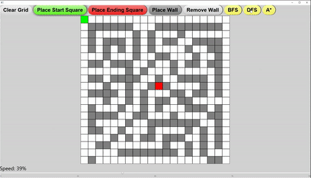 GIF of DFS Search of a Maze