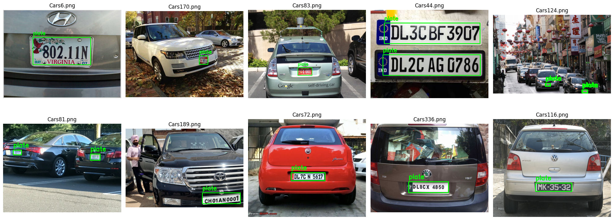 Car plate detection result