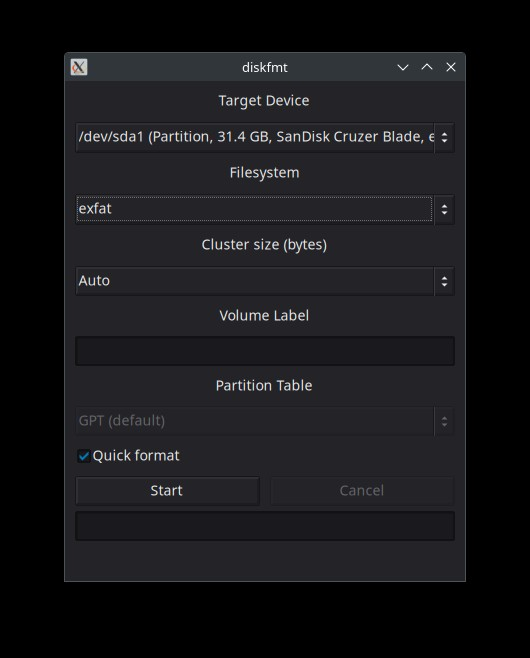 diskfmt application window