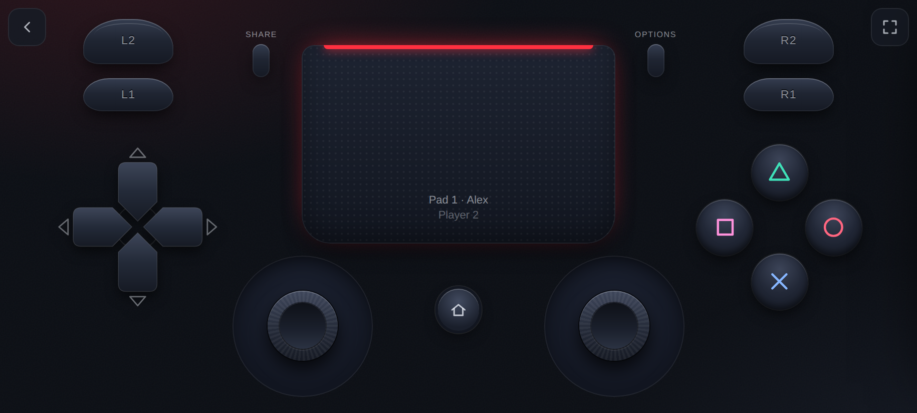 The controller on a phone