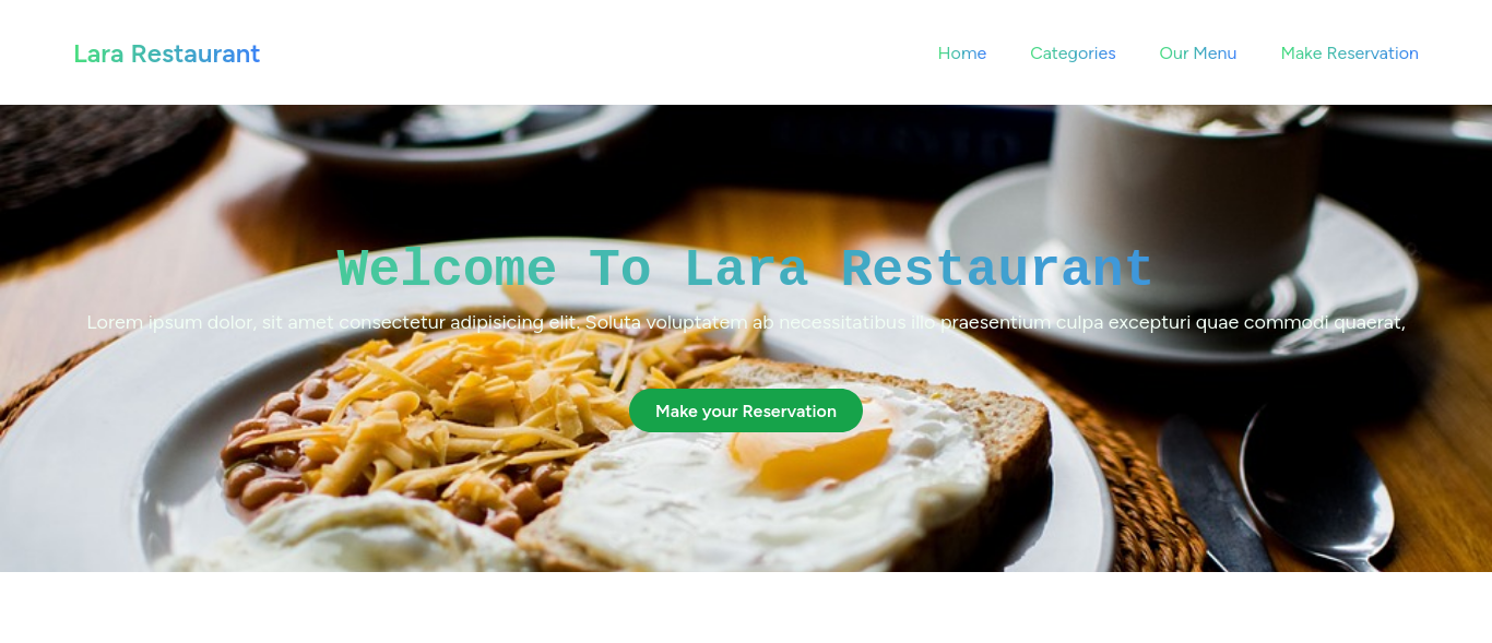 Laravel Restaurant Reservation screenshot