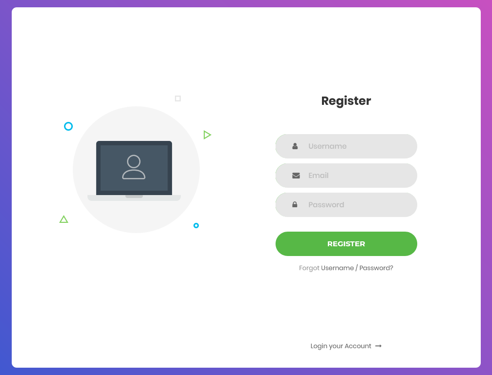 RegisterPage screenshot