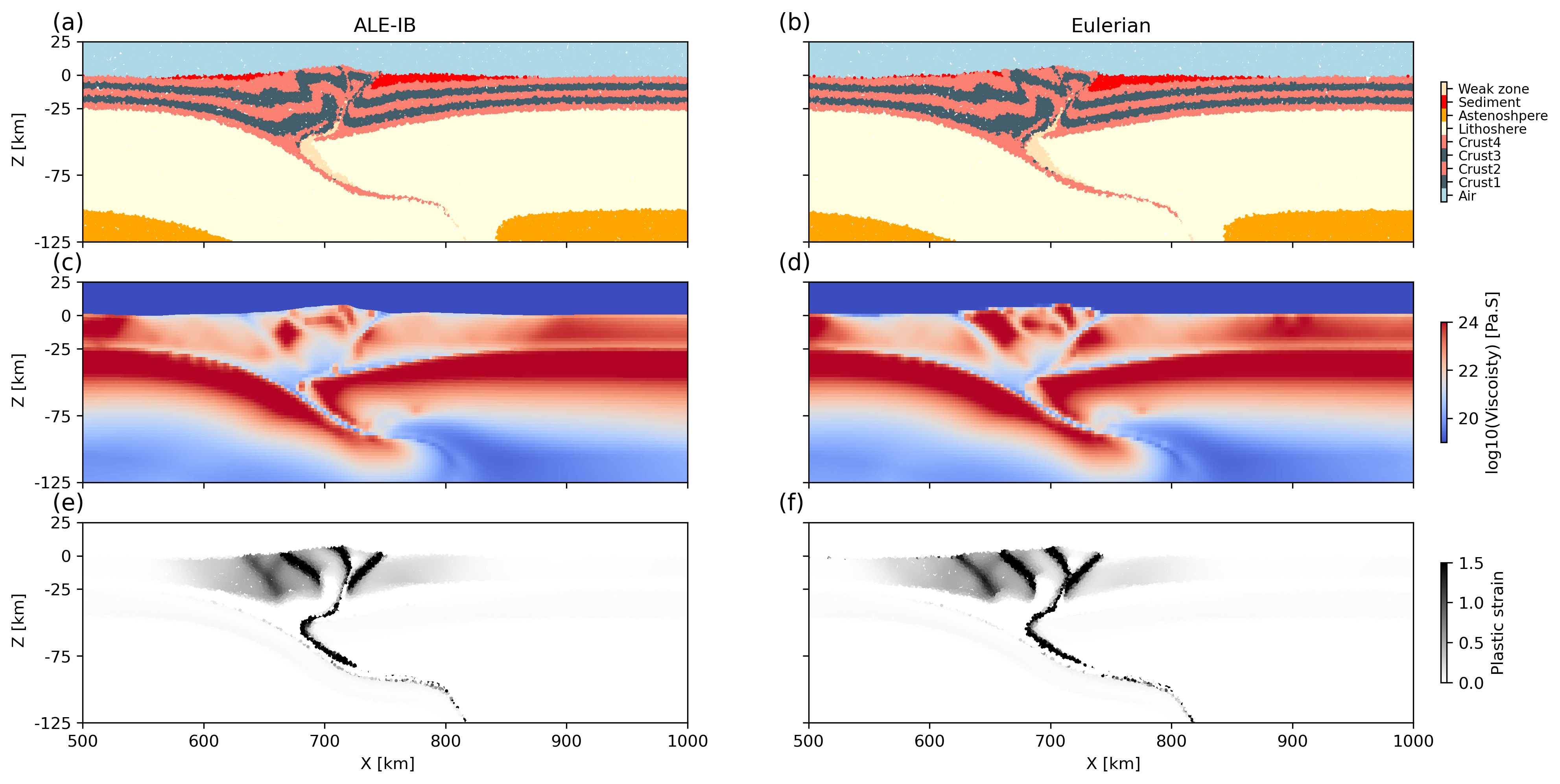 A novel ALE scheme with the internal boundary for coupling tectonic and surface processes in geodynamic models