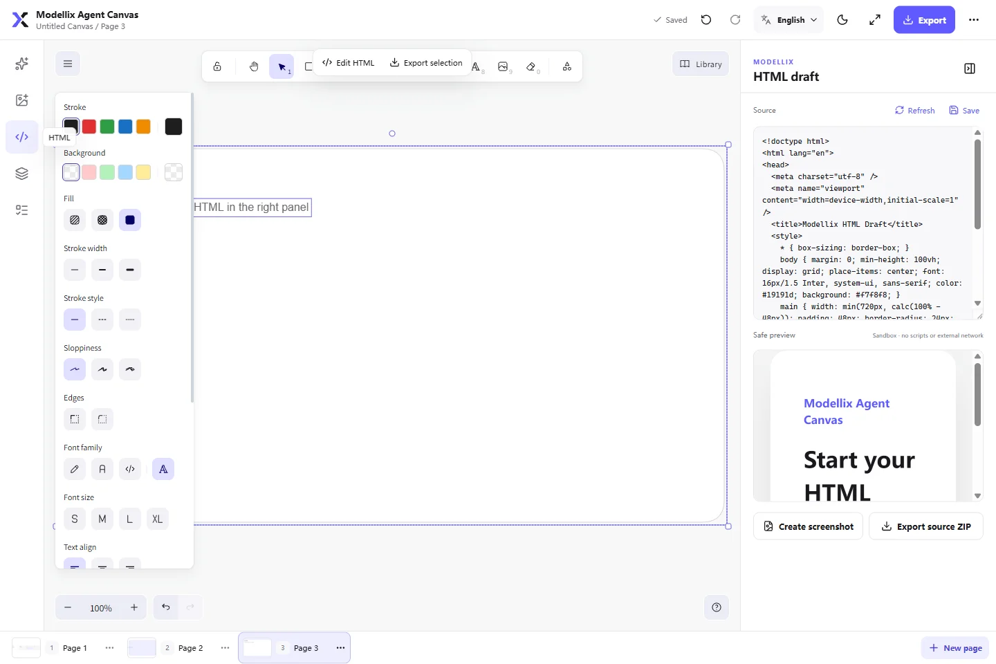 Safe HTML draft