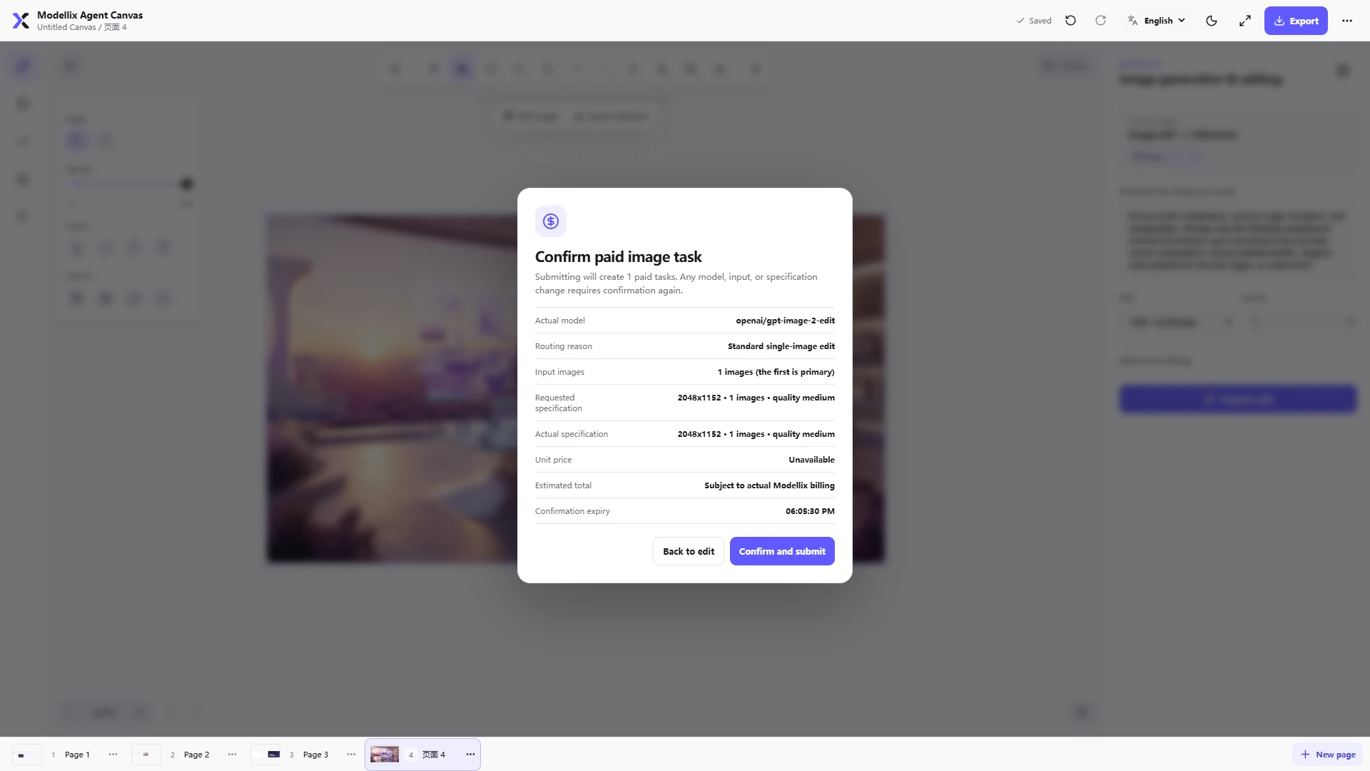 Paid image task preview