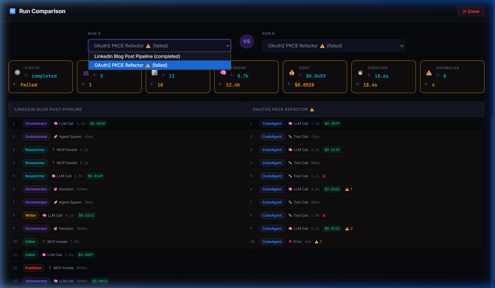 AgentLens Search & Filter