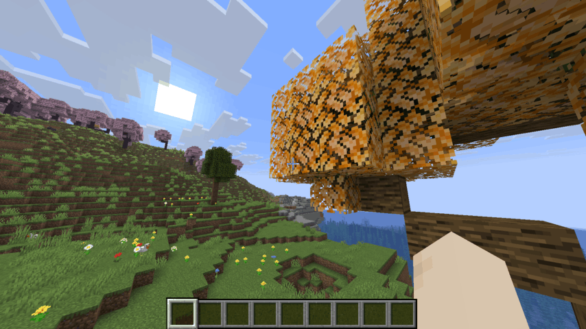 A tree with orange leaves