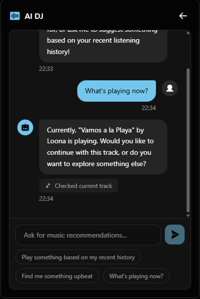 AI DJ chat