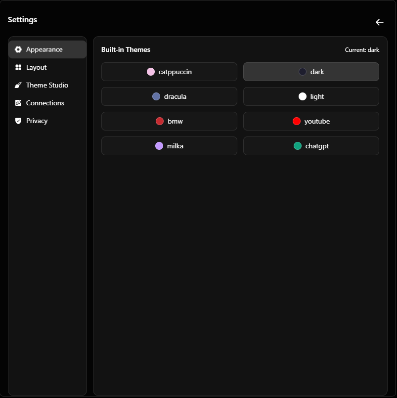 Theme selection