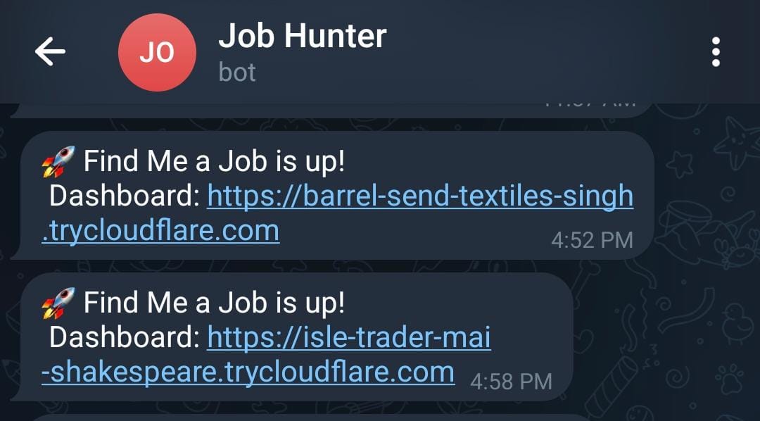 Telegram Tunnel Notification