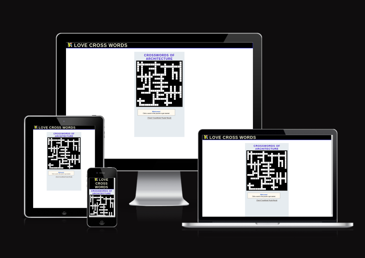 Love Cross Words responsive design