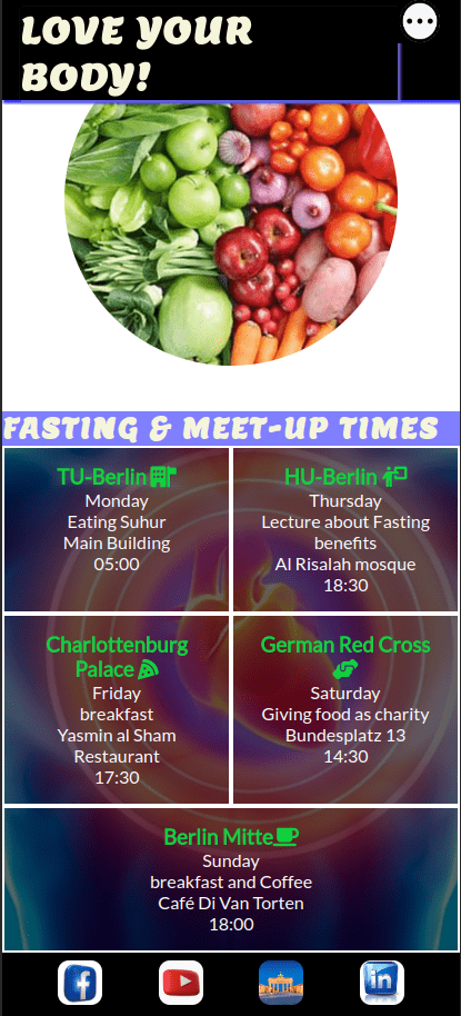 Mobile fasting steps Page