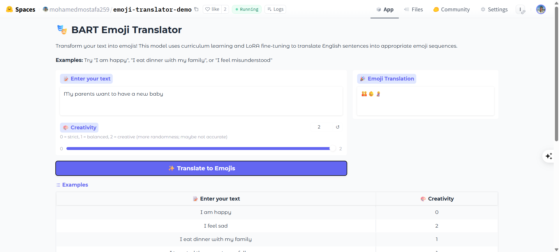 Emoji Translator Demo