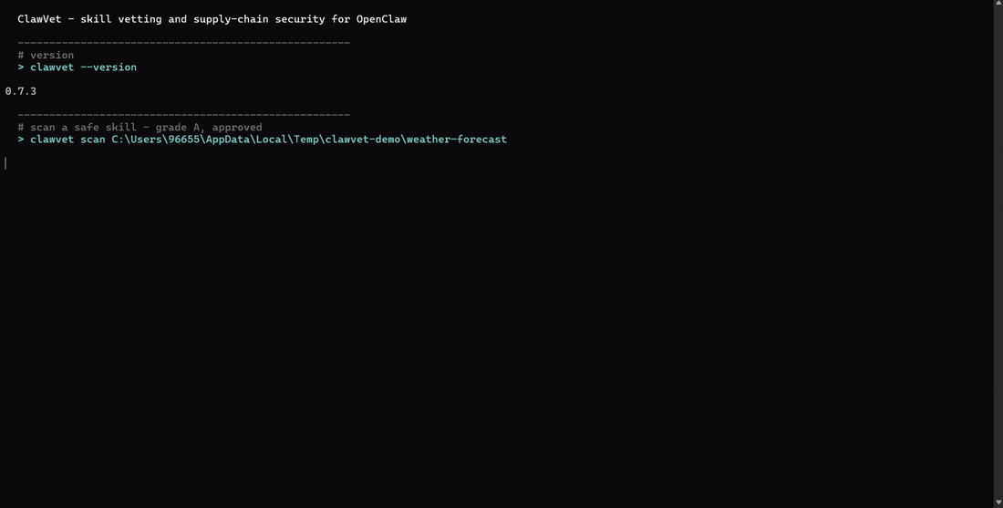 ClawVet CLI demo