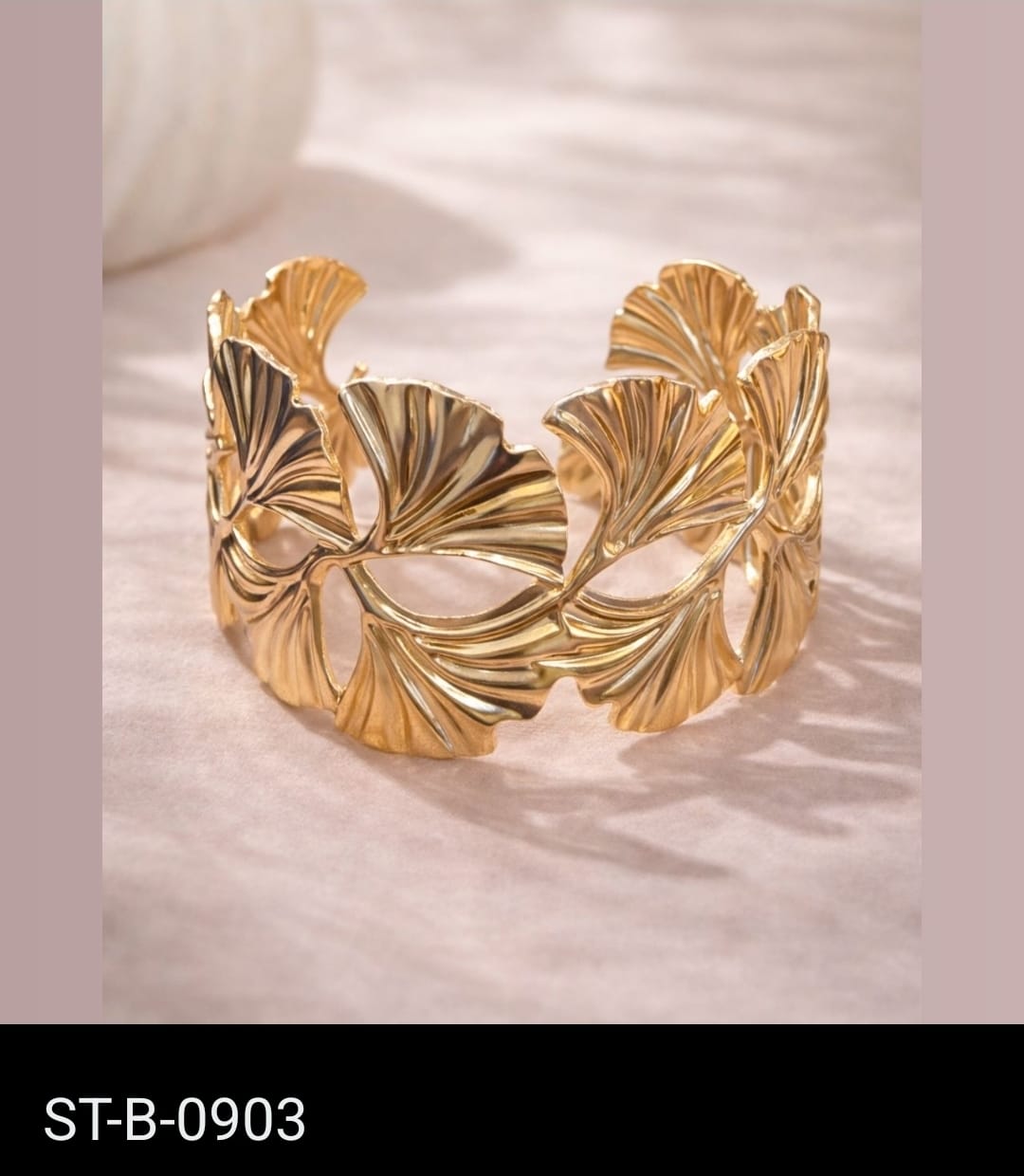 Leaf Design Statement Bangle