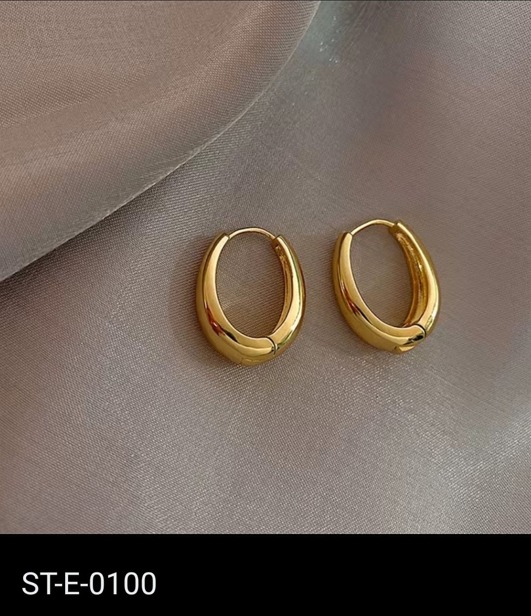 Mini Gold Oval Hoops
