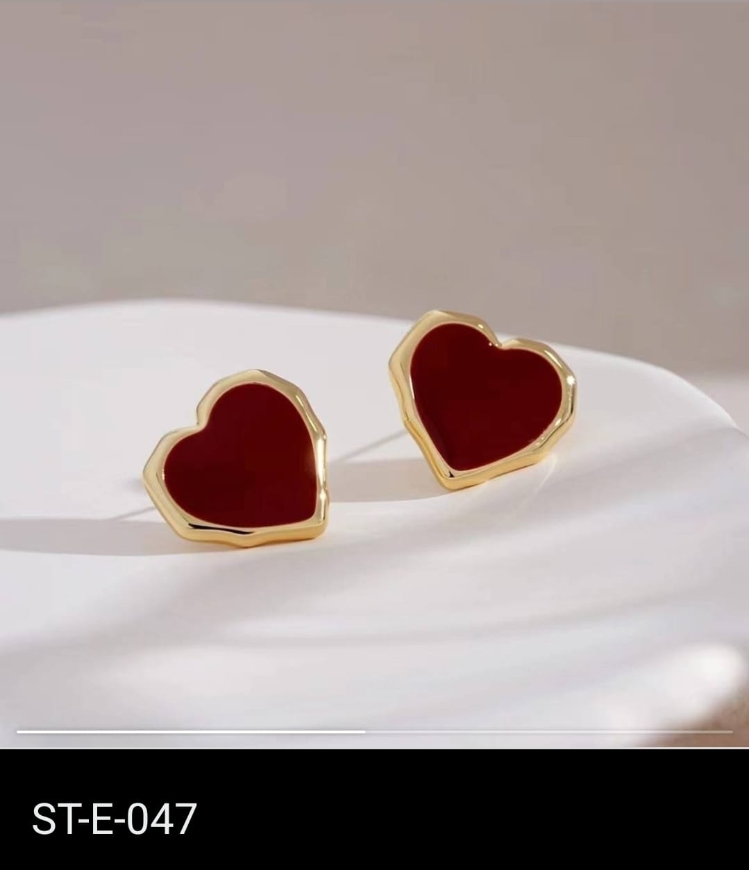 Red Heart Stud Earrings