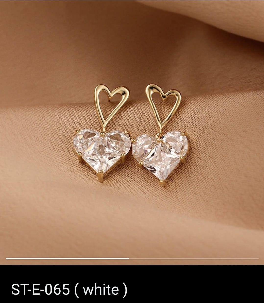 White Crystal Heart Drops