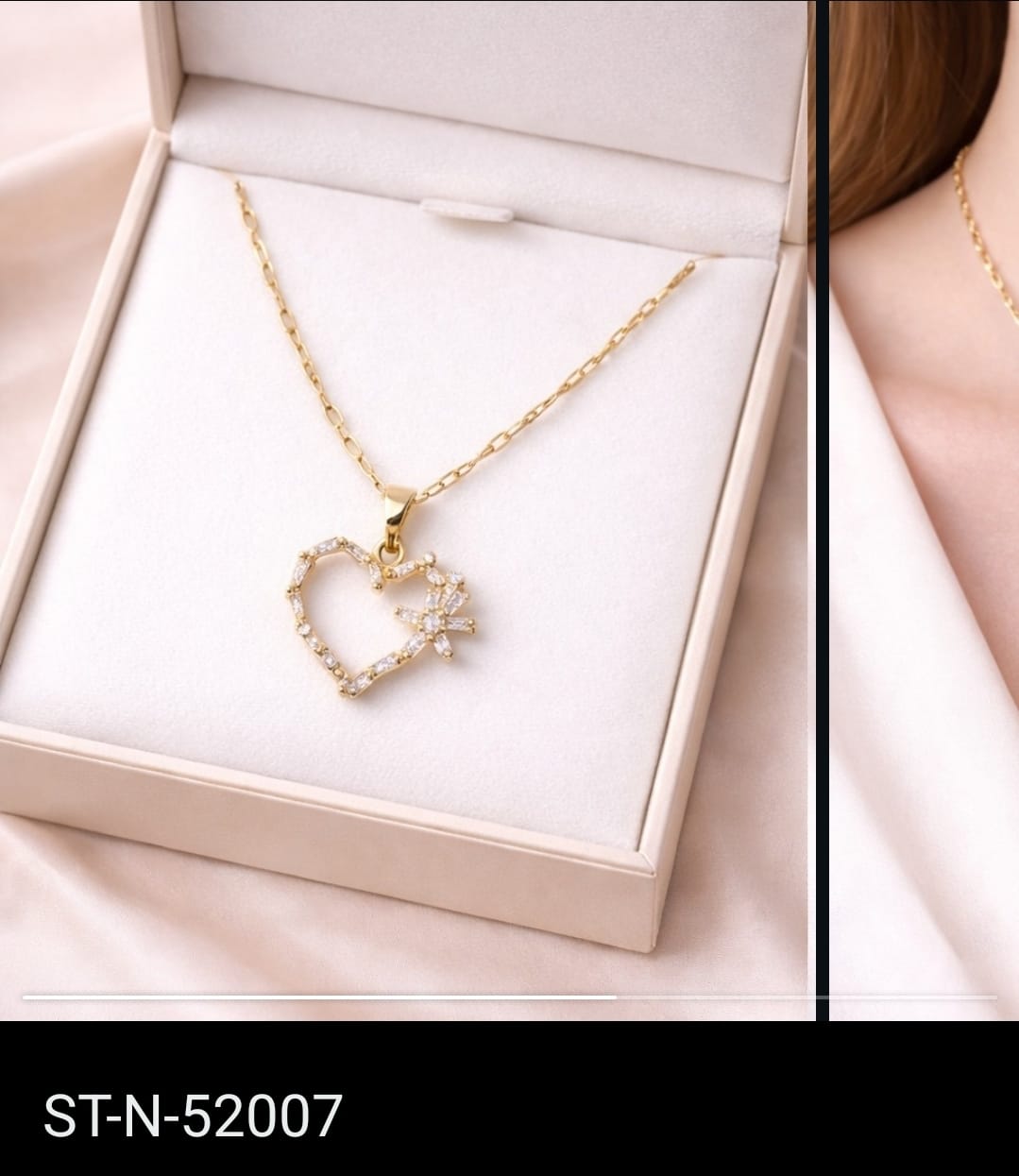 Double Heart Pendant Necklace