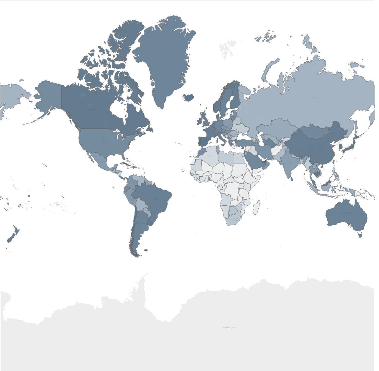 Vaccination Progress Comparison - World Map