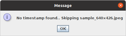 Error Message no timestamp found