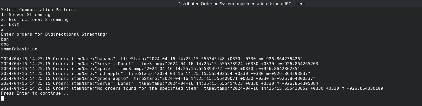 bidirectional streaming