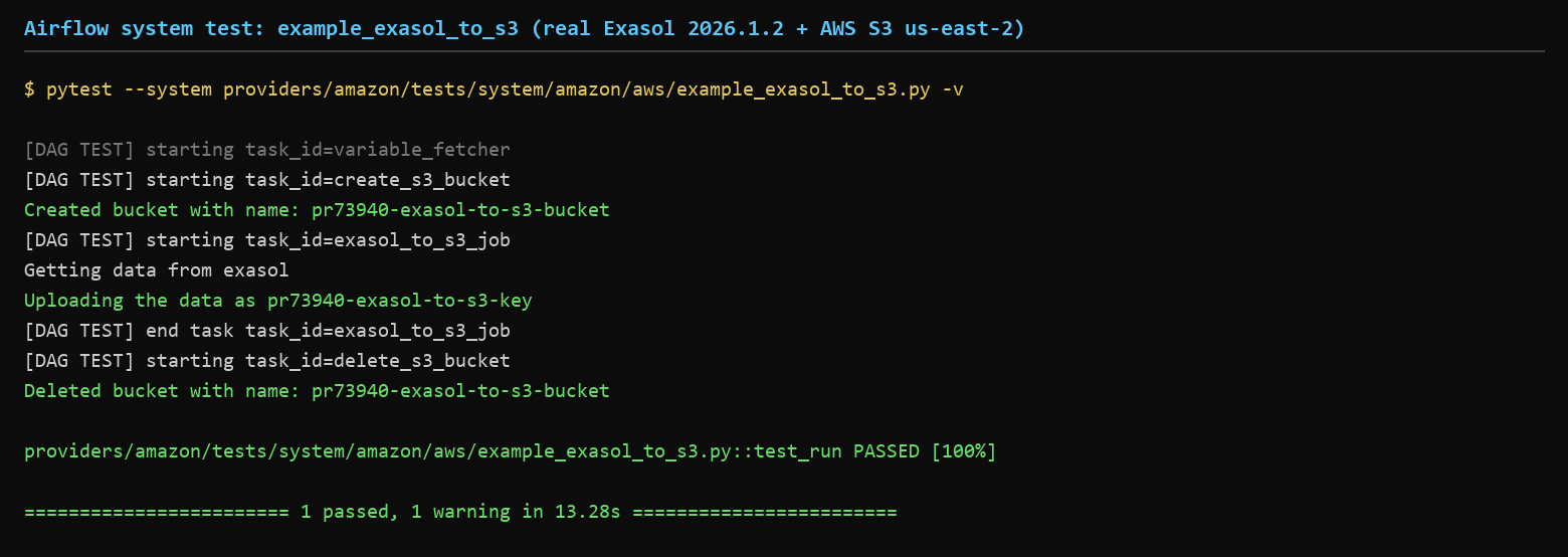 system test passed